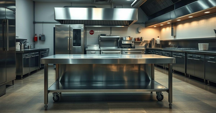 Mesa inox para cozinha industrial &eacute; a escolha ideal para durabilidade e higiene na sua cozinha profissional